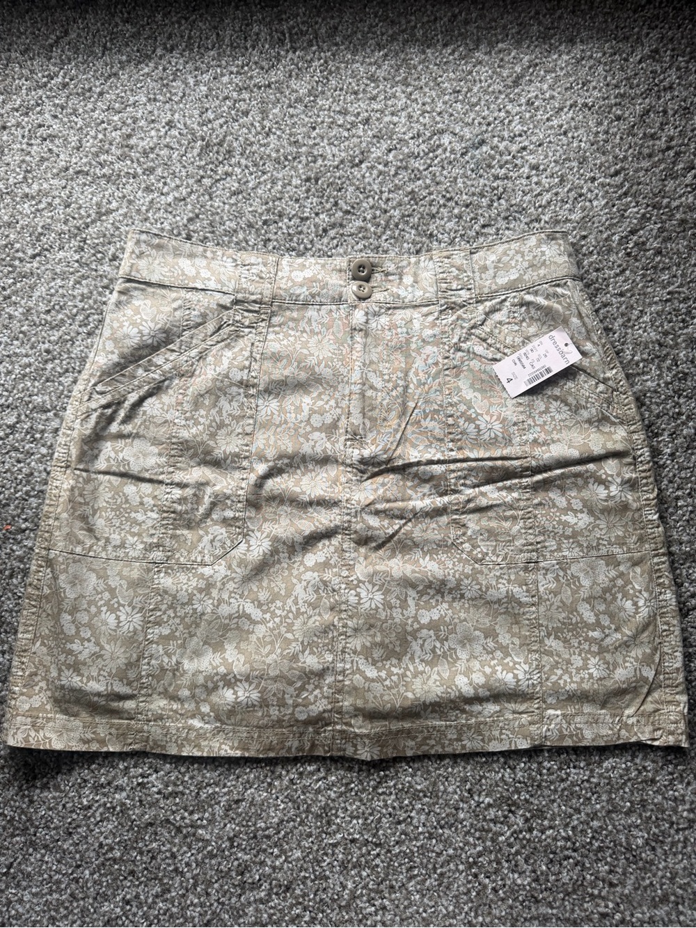 dressbarn Beige Floral Mini Skirt